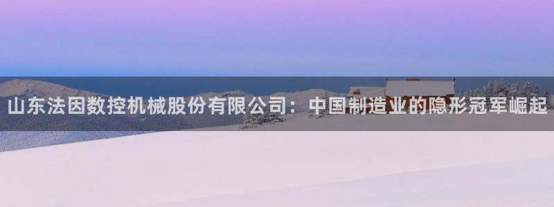 天辰娱乐新闻:山东法因数控机械股份有限公司:中国制造业的隐形冠军崛起